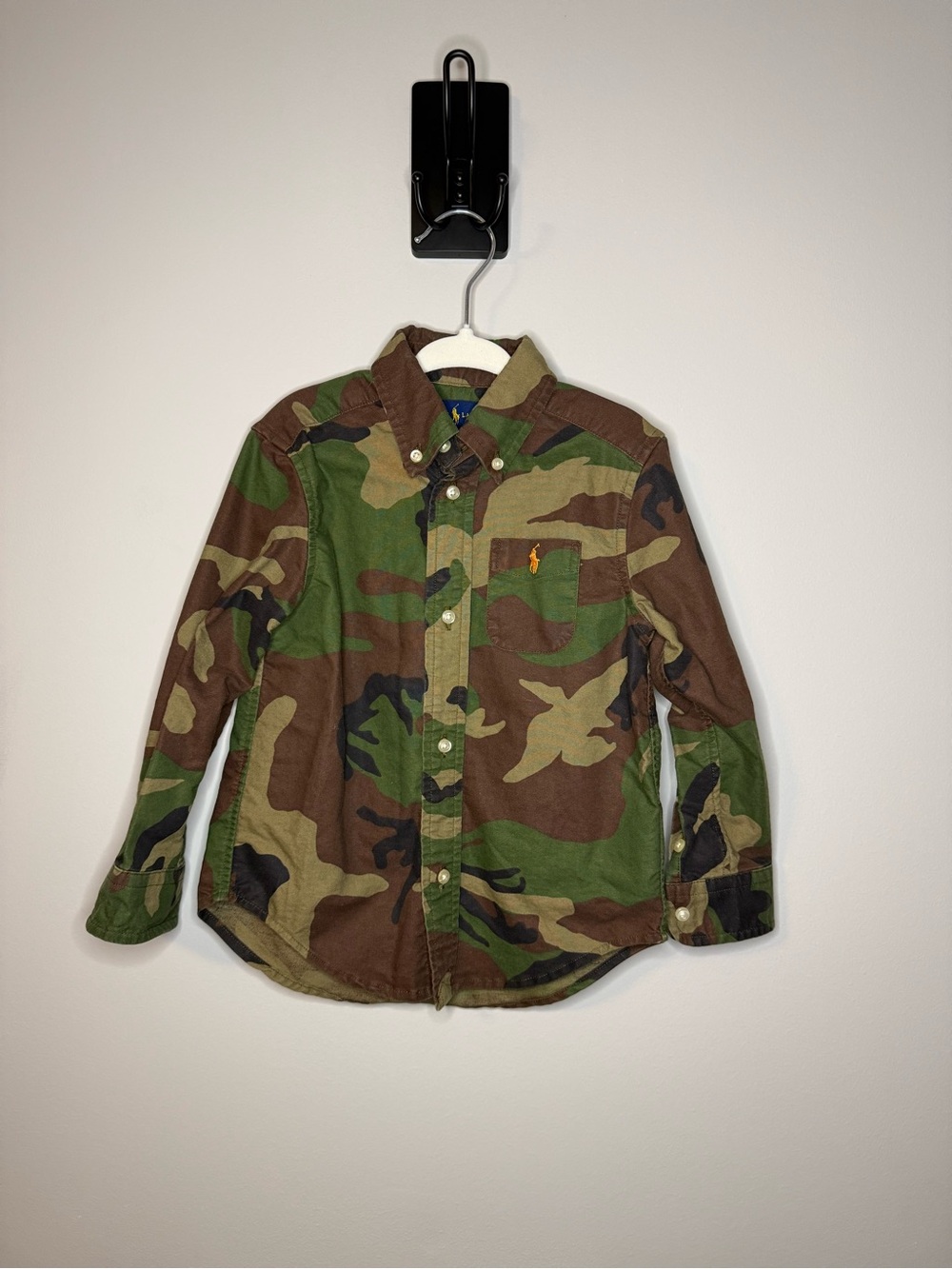 Polo by Ralph Lauren Boys' Classic Fit Camo Oxford Shirt- Size 3T